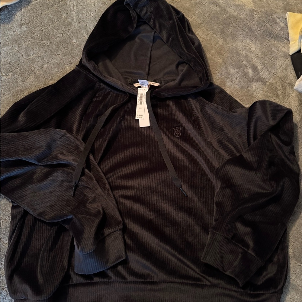 Pink velour hoodie